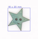 Groene Verweerde Stervormige Knoop 18x20mm Knopen KNP00018